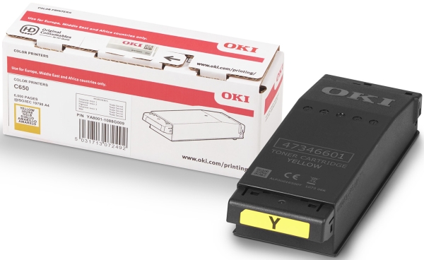 Oki toner C650dn, žuti, 6000 str.